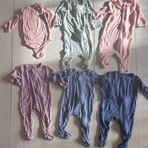 Charming Kids Footies in Pink, Green, and Blue